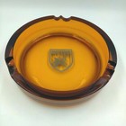 Vintage Ritter Beer Ashtray Amber Glass 7 5 8  Round Advertising Mancave Barware