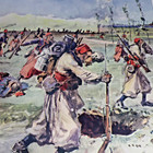 Wwi Poison Gas Print Zouaves Magazine Centerfold Color 16x22
