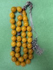Antique Miscky Butter Scotch Yellow Amber Bakelite Islamic  Prayer 33 Beads 74g