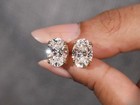 0 5ct Oval Lab Grown Diamond Stud Earrings 10k Yellow Gol