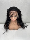 Natural Black 30  Human Hair Body Wave Lace Front Wig With 200  Density