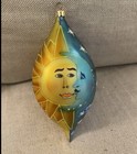 Christoper Radko Sun Moon Stars Tear Drop Christmas Ornament 8 5    Day Night