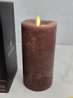Luminara Unscented Pillar Candle 3   x 6 5    Raisin Lights Timer Real Flame Effect