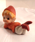 Vintage Pixie Elf Browns  Laying  Small Ceramic Bisque