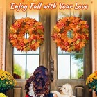 Fall Decorations Fall Wreath  22 Inch Fall Wreaths For Front 1 Pack Orange