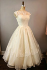 Vintage Wedding Dresses 1960s Short Sleees Tea Length Corset Bridal Gowns