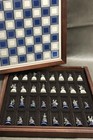 Vintage Franklin Mint Civil War Chess Set Pewter  Blue And Gray  North Vs South