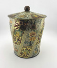 Vintage Daher Round Metal Floral Tin Container  made In England 