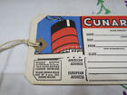 Vintage Unused Cunard Line Cruise Ship Stateroom Luggage Tag  Steamer Baggage