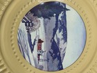 Vtg Chimney Vent Stove Pipe Flue Cover Winter Mountain Farm  9-1 2 