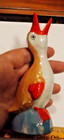 Vintage Porcelain Figural Duck Vase Luster Ware Japan Mcm Souvenir Of Gettysburg
