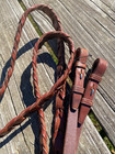 Oakbark  Leather English Reins W laced Grip 5 8  X 54 
