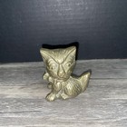 Vintage Action Brass Cat Figurine Kitty Paperweight