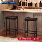 Hoobro Bar Stools  Set Of 2 Bar Chairs  Counter Height Stools  Saddle Barstools