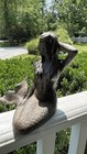 Vintage Bronze Look Cast Iron Mythical Mermaid Figurine 