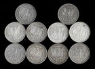 Ten  10  Morgan Silver Dollars  1921-p d s  90  Silver Lot H44-1