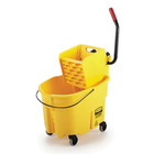 Rubbermaid 8 75 Gallon Wavebrake Side Press Mop Bucket Combo Yellow