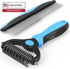 Pet Grooming Deshedding Brush   Metal Comb Set For Dogs Cats Long Matted Fur