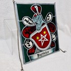 Vtg Swiss Coat Of Arms Display Stained Glass Metal Wall Hanging 8x10 Heraldry