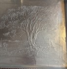 Vintage Arthur Armour Hammered Serving Tray  Tree   Country Church  Aluminum