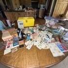 Huge Lot Of Vintage Sewing Items Threads  Buttons  Zippers  Snaps  Pins  Needles