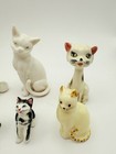 Lot Of 8 Vintage Japan Porcelain Cat Figurines   Mexico Carved Cat Mixed Styles