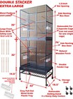 76  X-large Double Stacker Bird Flight Cockatiel Aviaries Breeding Rolling Cage