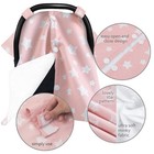 Baby Car Seat Canopy Nursing Cover For Breastfeeding Blanket Minky Fabric Pink