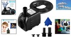 Versatile 400gph Fountain Pump - Adjustable Flow For Fish Tanks   Gardens