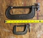 Lot Of 2 Vintage C-clamps 6      3      Unbranded   Heavy Cast Steel