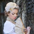Fascinator High Tea Hat - Women s Mini Clip On 20s 50s Kentucky Derby White