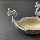 Vintage Pewter Dish Viking Ship Boat Handstopt Tpb Tinn Salt Cellar Norway Read