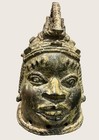 Vintage African Benin Edo Style Cast Brass Bronze Ceremonial Head Sculpture 7 5 