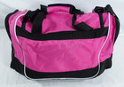 Adidas Duffel Gym Bag Pink Black Logo Small 100  Polyester Sports Travel Bag