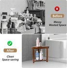 Shower Foot Rest Stool Wood Waterproof Storage Shelf Bathroom Bench