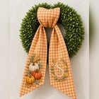 Wreath Sash Personalized Pumpkin Gingham Embroidered Door Decor Gift