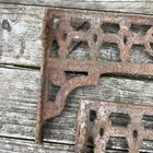 Pair Victorian Antique Cast Iron Shelf Brackets 1900s Reclaimed