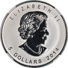 2014 Canada Maple Leaf Silver  5 Reverse Proof Ngc Pf70 First Releases