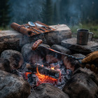 High Carbon Steel Hand Forged Medieval Cutlery Set With Fire Starter For Camping