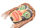Signed Northwest Coast Carved Cedar Wood Haida Mask Small 4 