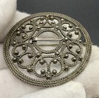 Vintage Solje Brooch Scarf Pin Norwegian 830 Silver Signed Kjs Large 2 Inch