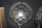 Antique Sterling Silver Plated 3 Piece Set - Mirror  Brush    Comb