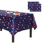 4th Of July Tablecloth Plastic 54x108 Inch  2 Pack Disposable Halloween