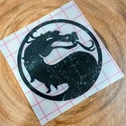 Martial Arts Dragon Badge Vinyl Decal  x2  Kombat Style Design Console Laptop