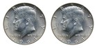 1964 Set Of 2 - 90  Silver John F Kennedy Jfk Half Dollar Circulated Very Fine