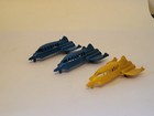 Space Rocket Ship Lot Flash Gordon 3pc Toy Hard Plastic Vintage 1950 s 60 s