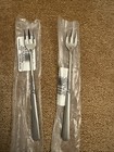 New 2x Oneida Silver Satin Easton  Seafood Cocktail Forks Made In The Usa