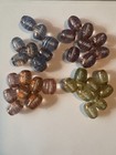 32 Glass Beads -  b1226  Glass Oval Fancy Swirl Design- 20mm