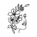 Metal Wall Art Female Face Wire Art Minimalist Wall Sculpture For Wall Decor