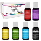 6 Color Cake Food Coloring Liqua-gel Decorating Baking Primary Colors Set - 